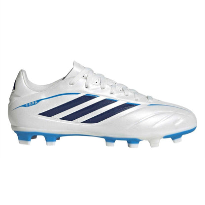 White-Black-Blue - Front - Adidas Childrens-Kids Copa Pure IV 3 Stripes Firm Ground Football Boots