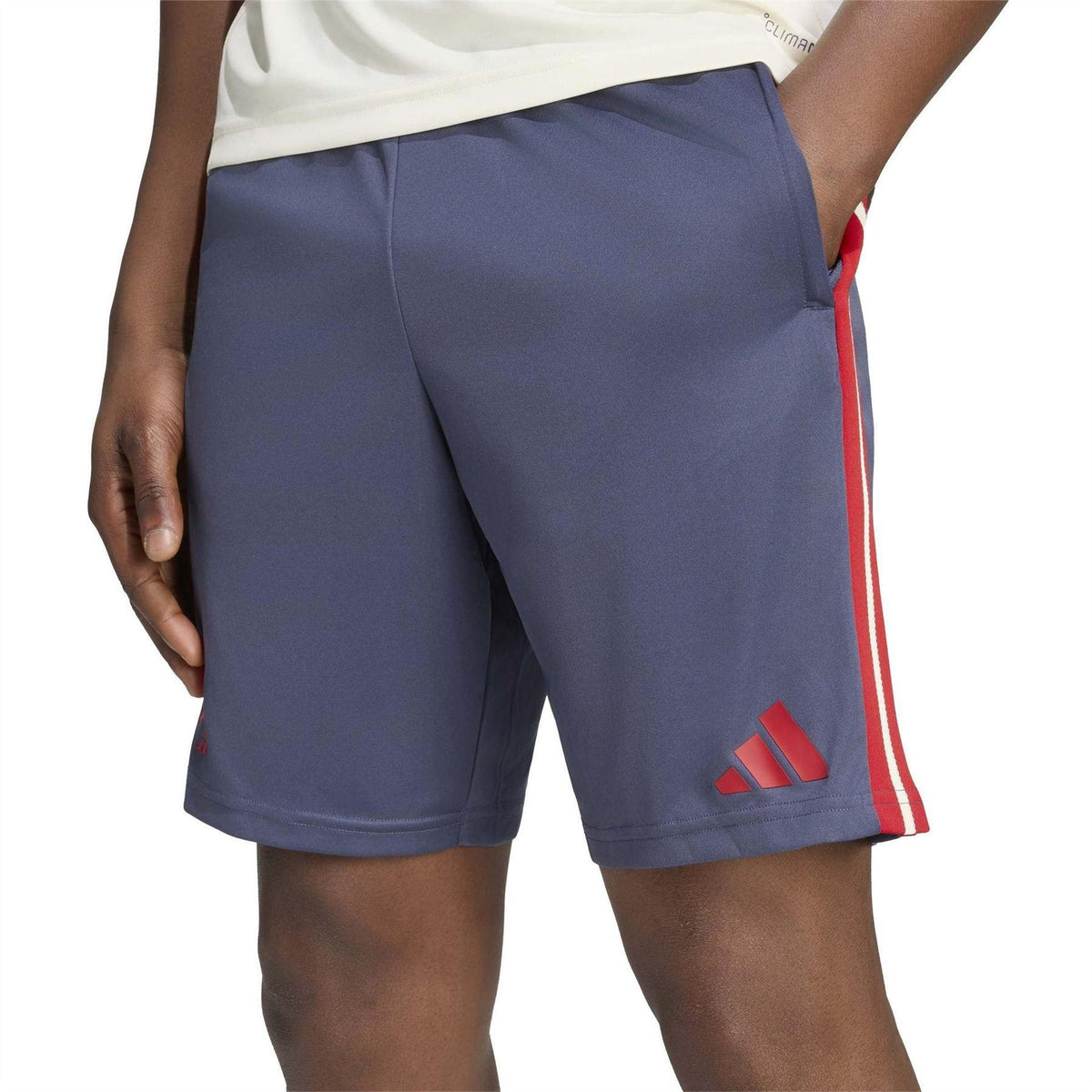 Navy - Side - Adidas Mens France FFR Rugby Shorts