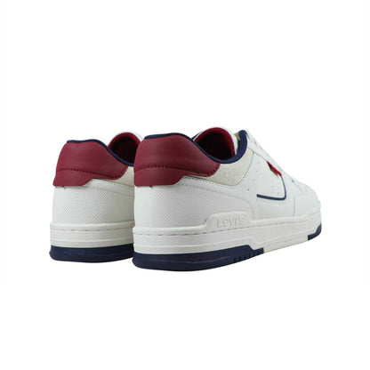 White-Navy - Back - Levis Childrens-Kids John Trainers