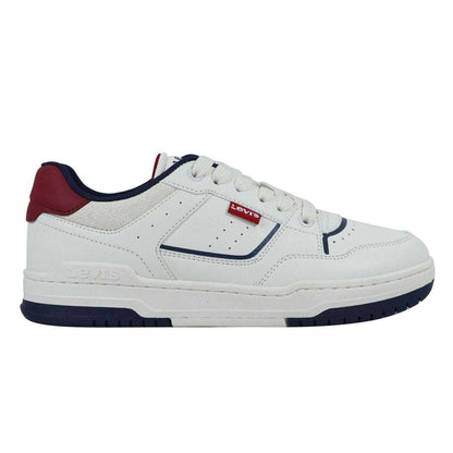 White-Navy - Front - Levis Childrens-Kids John Trainers