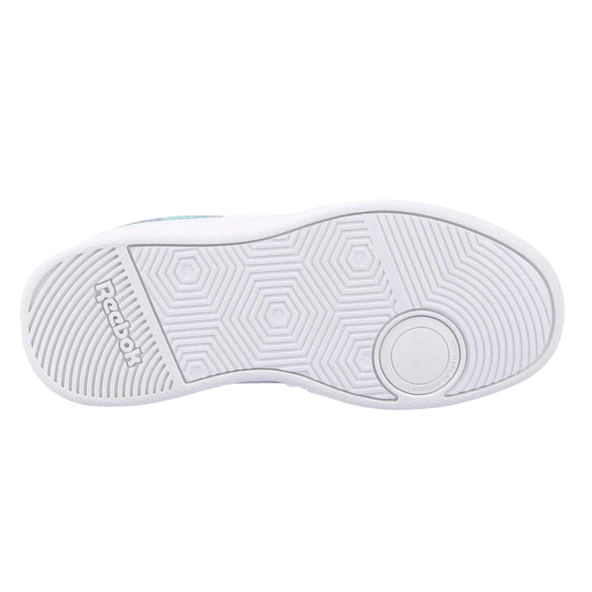 White-Green - Side - Reebok Childrens-Kids Advance Flat Trainers