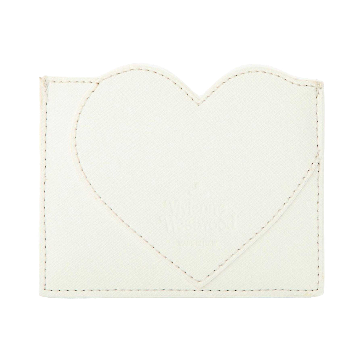 Off White - Back - Vivienne Westwood Heart Leather Card Holder