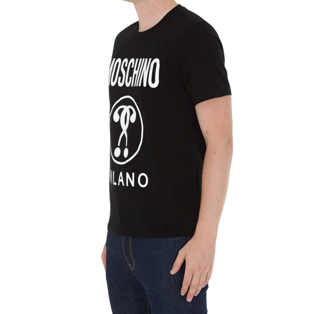 Black - Side - Moschino Womens-Ladies Logo T-Shirt