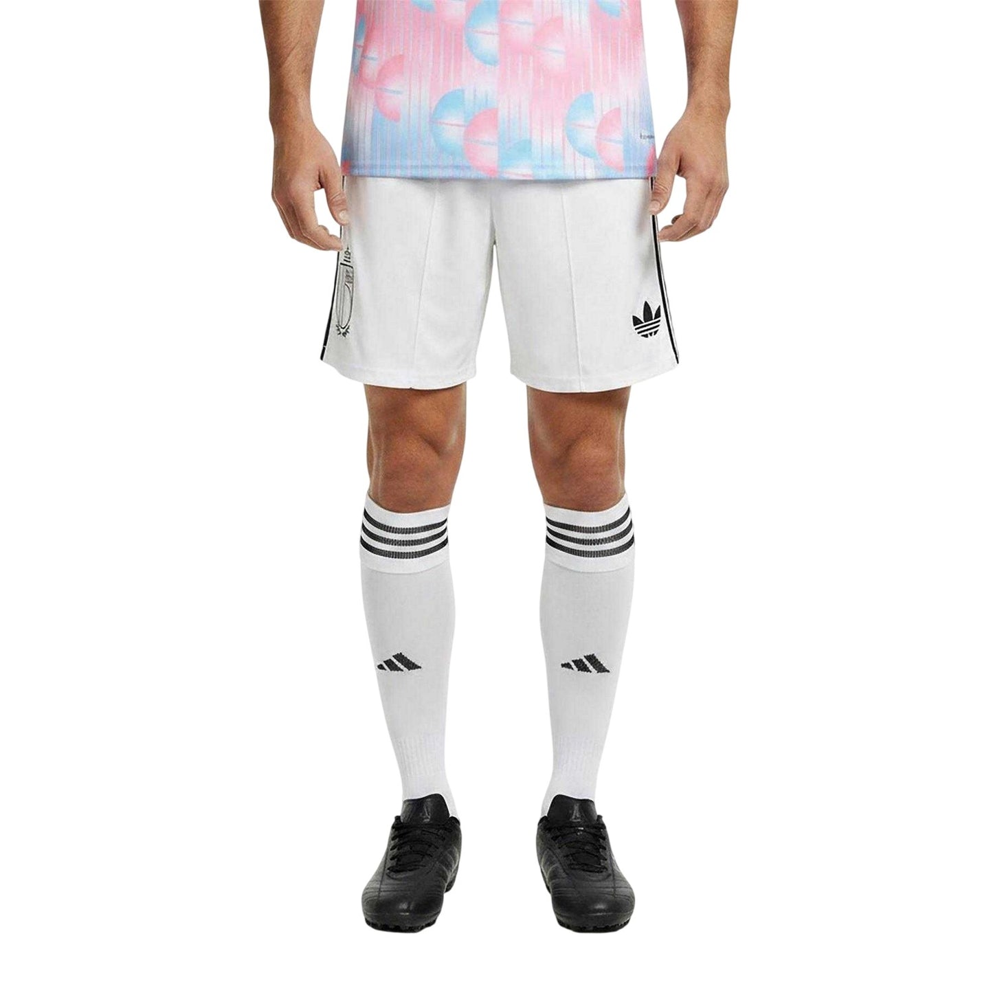 White-Black - Side - Adidas Mens FIFA World Cup 2026 Belgium Away Shorts