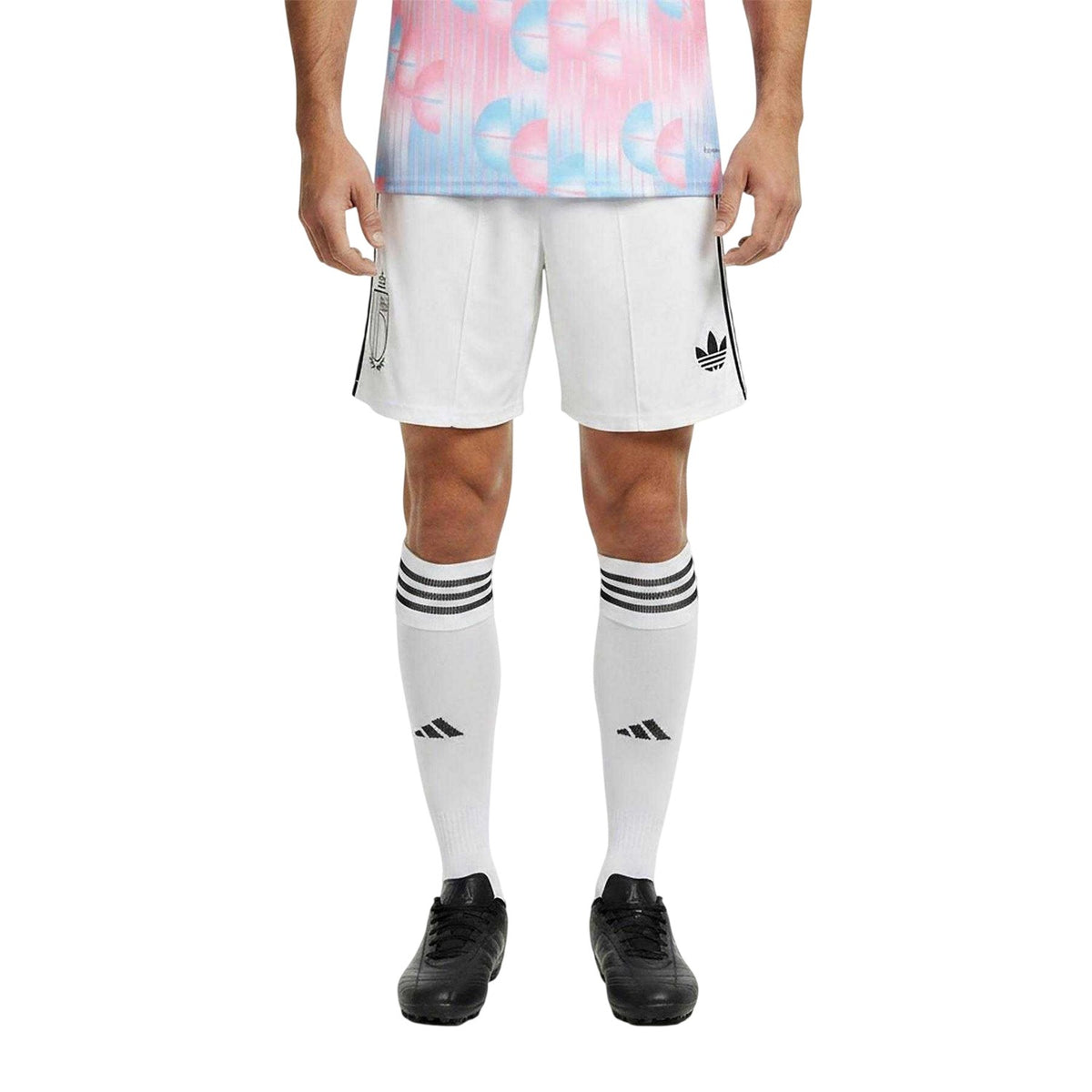 White-Black - Side - Adidas Mens FIFA World Cup 2026 Belgium Away Shorts