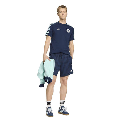 Navy-Black - Pack Shot - Adidas Mens Germany DFB Structured Relaxed Fit Football Shorts