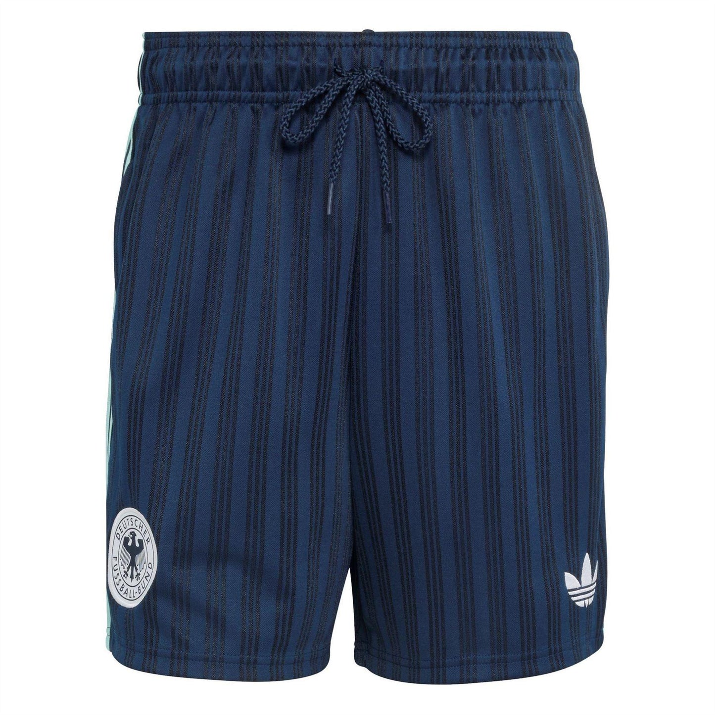Navy-Black - Front - Adidas Mens Germany DFB Structured Relaxed Fit Football Shorts