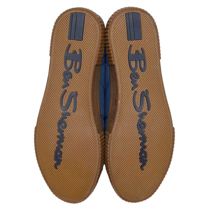 Navy - Side - Ben Sherman Mens Canvey Trainers