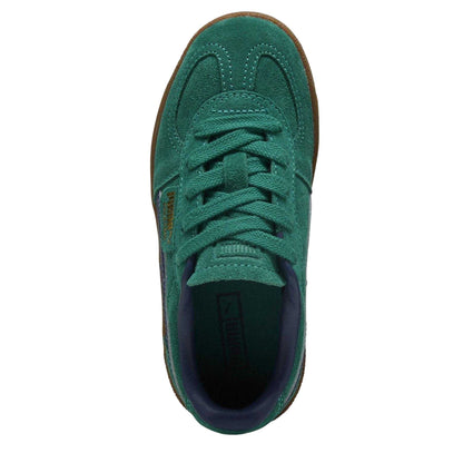 Green - Side - Puma Childrens-Kids Palermo Classic Leather Trainers