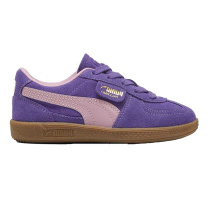 Purple - Front - Puma Childrens-Kids Palermo Classic Leather Trainers