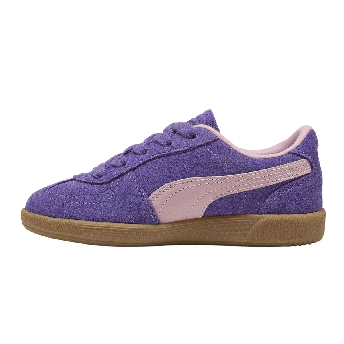 Purple - Back - Puma Childrens-Kids Palermo Classic Leather Trainers