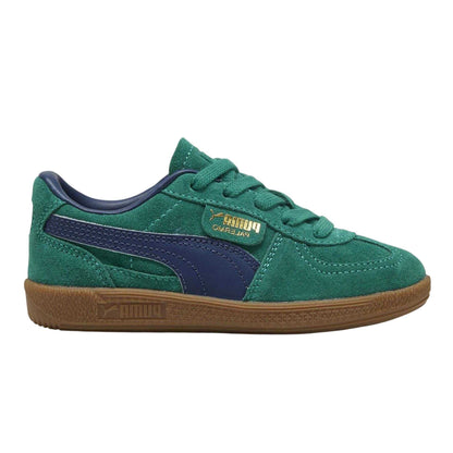 Green - Front - Puma Childrens-Kids Palermo Classic Leather Trainers
