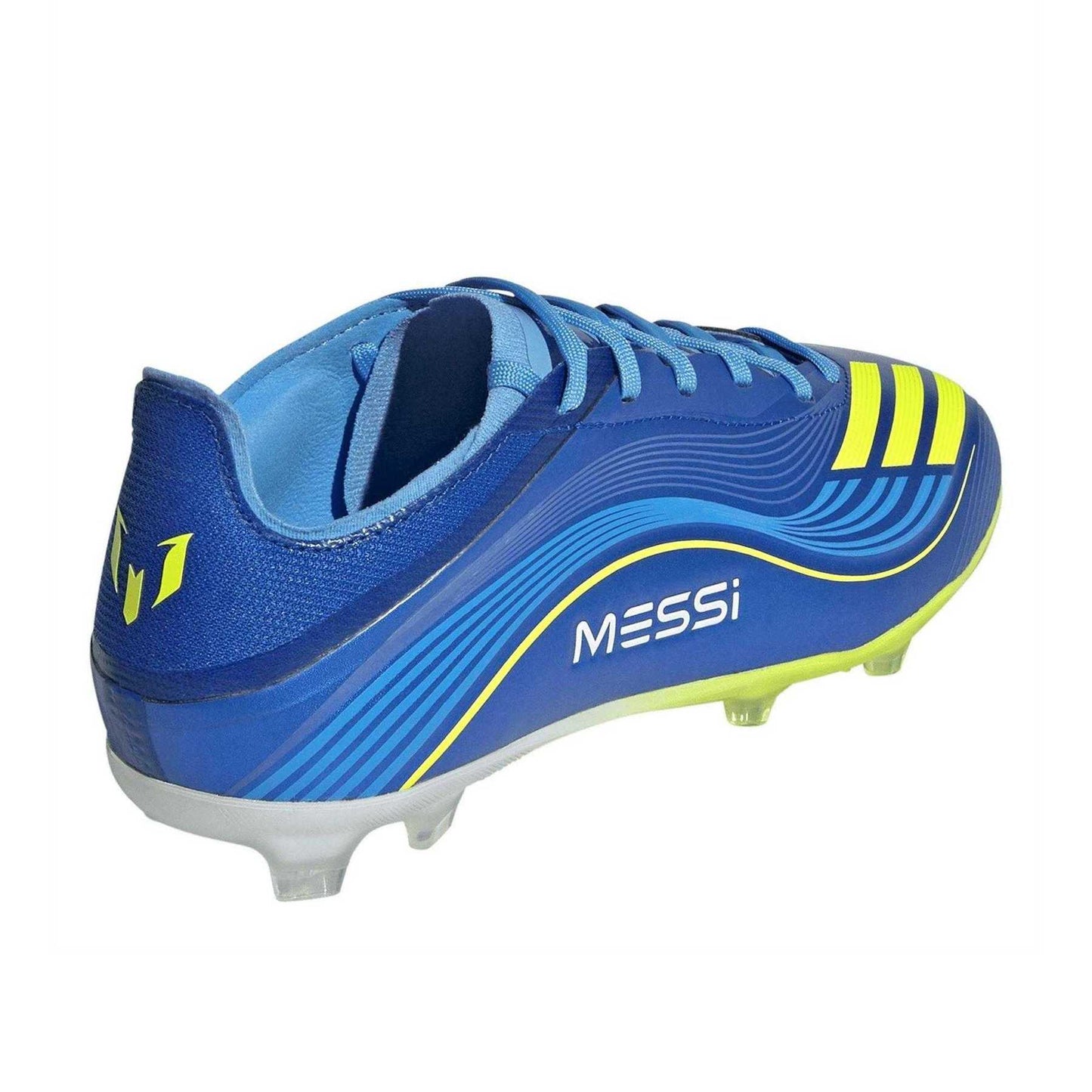 Blue-Yellow - Back - Adidas Childrens-Kids F50 Elite Firm Ground Football Boots