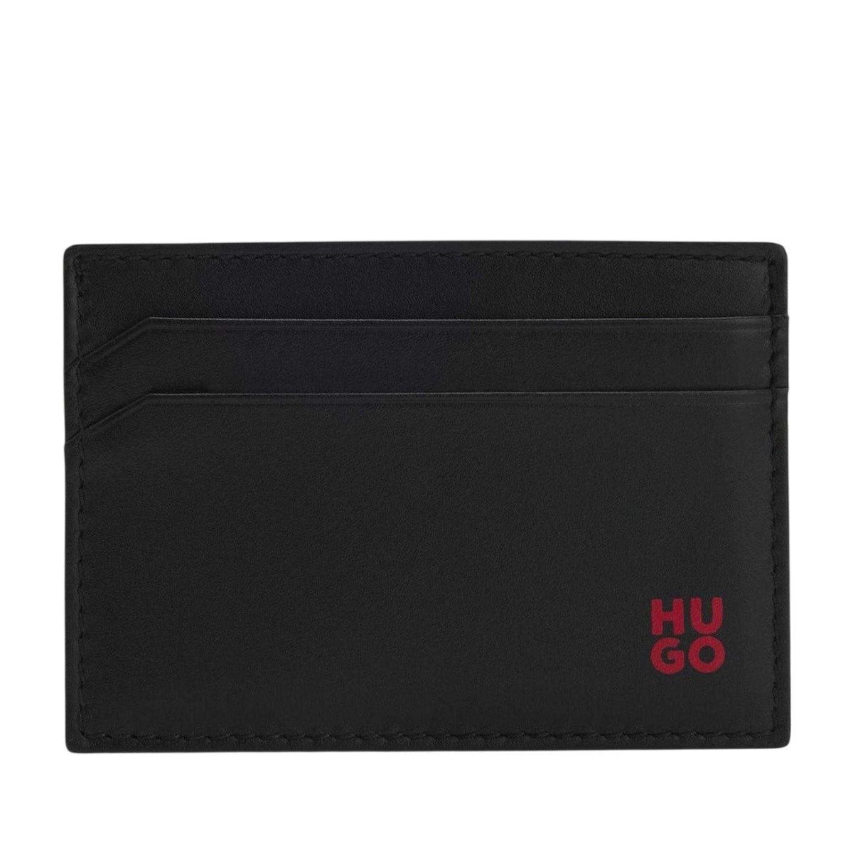 Black - Front - Hugo Red Logo Leather Card Holder