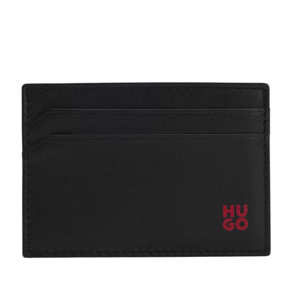 Black - Front - Hugo Red Logo Leather Card Holder
