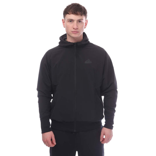 Black - Front - Adidas Mens Z.N.E. Woven Full Zip Hoodie