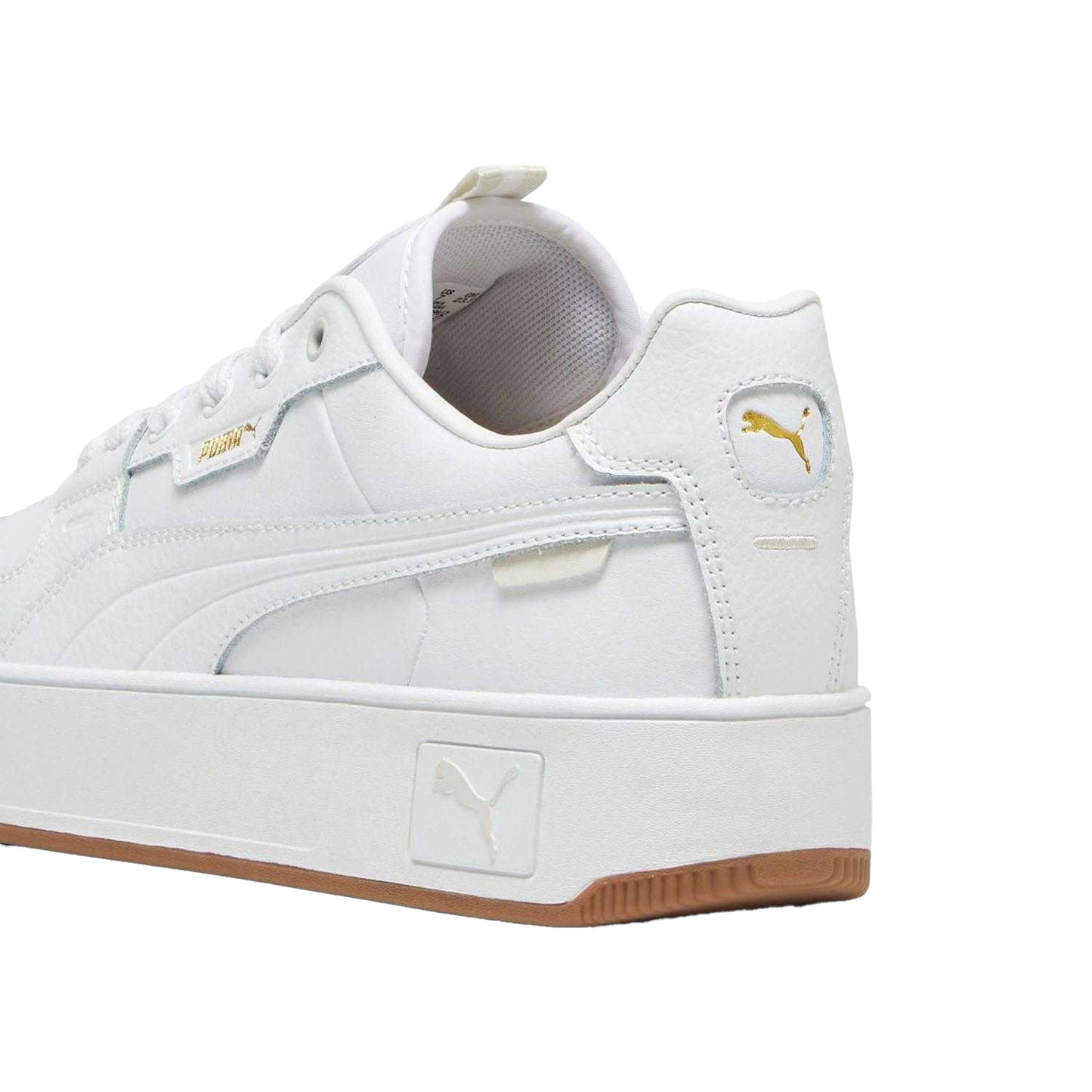 White-Gold - Close up - Puma Unisex Adult Carina Street Lux Leather Trainers