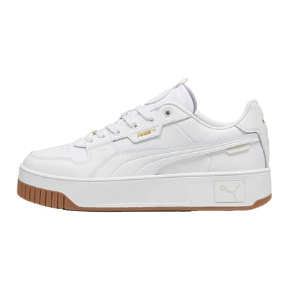 White-Gold - Front - Puma Unisex Adult Carina Street Lux Leather Trainers