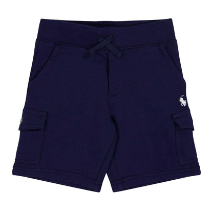 Navy - Front - Ralph Lauren Boys Embroidered Logo Cargo Shorts