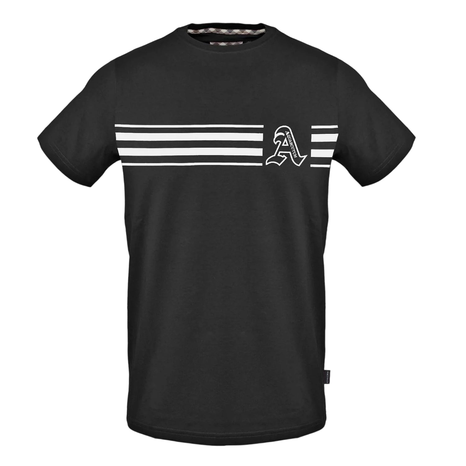 Black - Front - Aquascutum Mens Logo Crew Neck T-Shirt