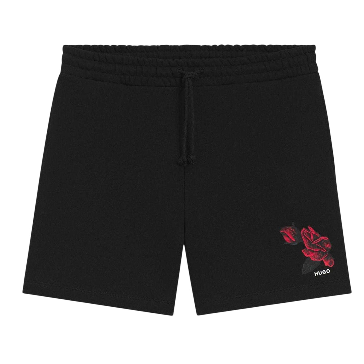 Black - Front - Hugo Mens Dagety Graphic Print Shorts