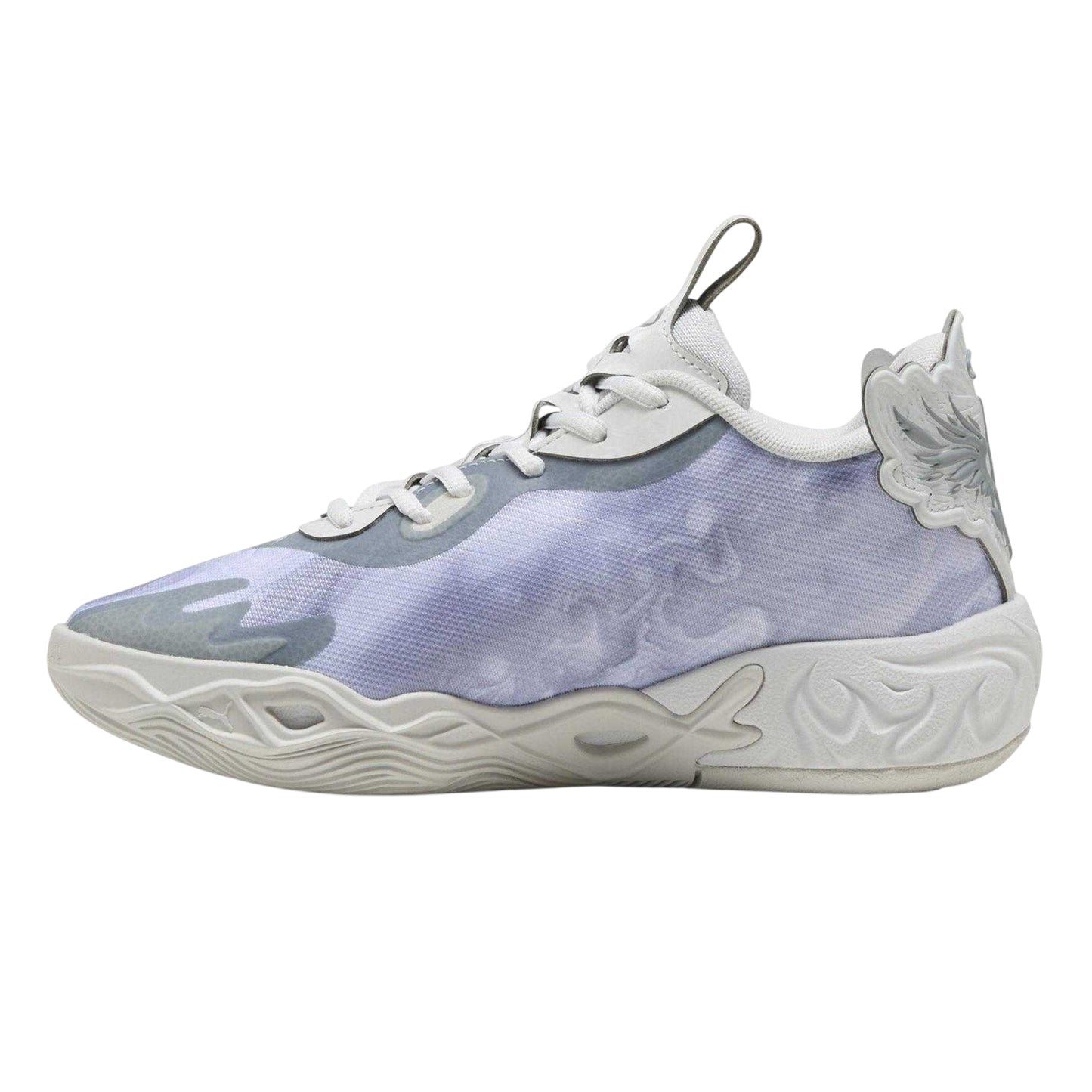 Feather Grey - Back - Puma Childrens-Kids Mb.04 Team Basketball Shoes