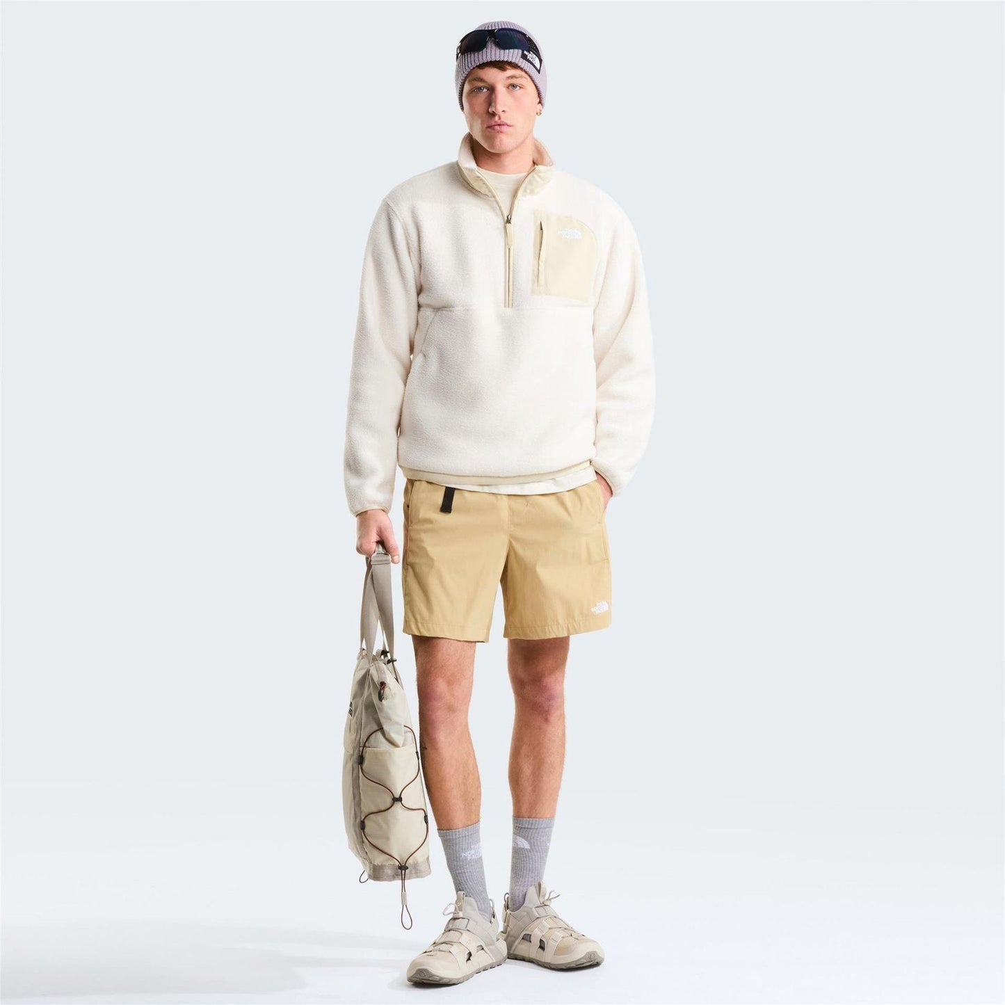 Khaki-Stone - Pack Shot - The North Face Mens Class V Pathfinder Belted Shorts