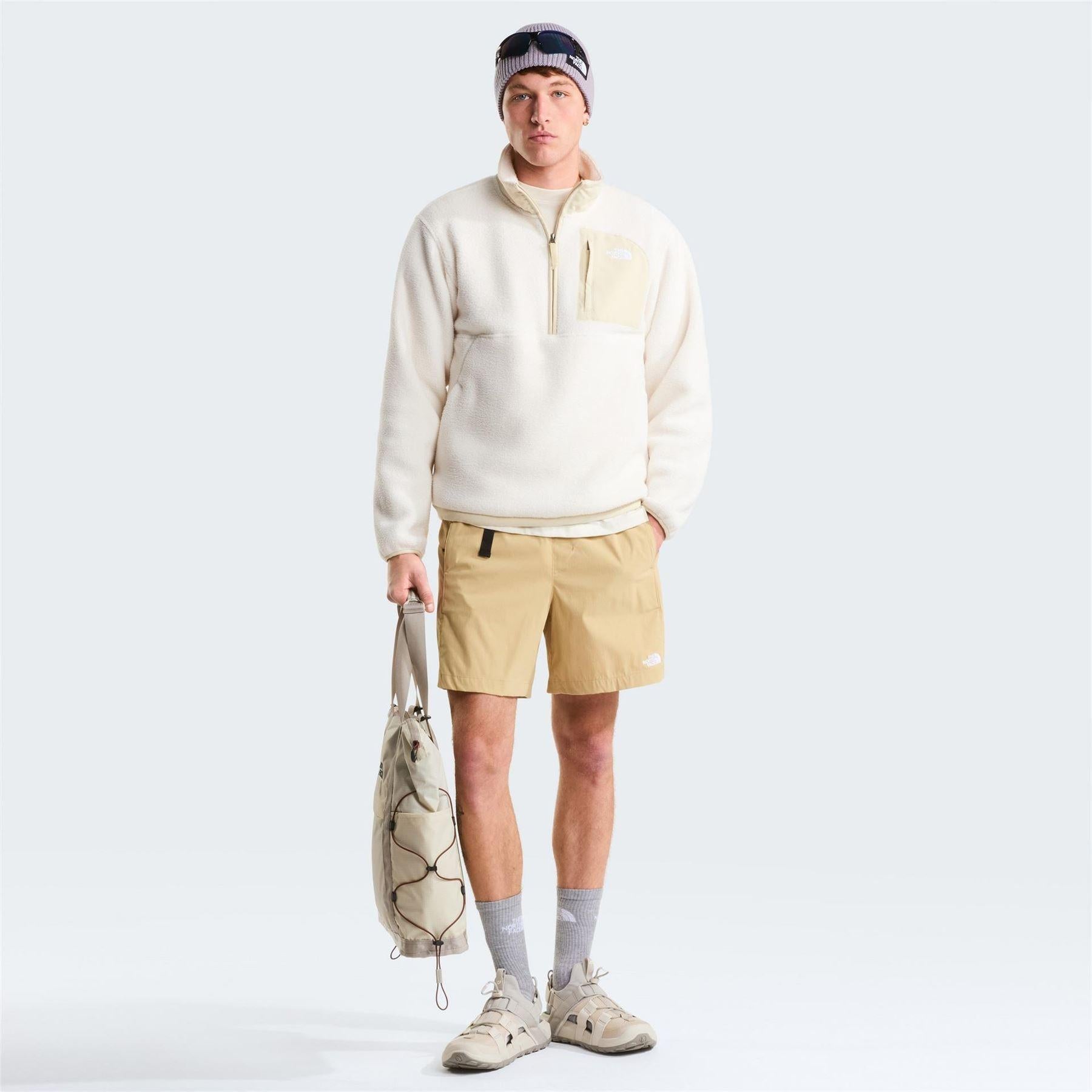 Khaki-Stone - Pack Shot - The North Face Mens Class V Pathfinder Belted Shorts