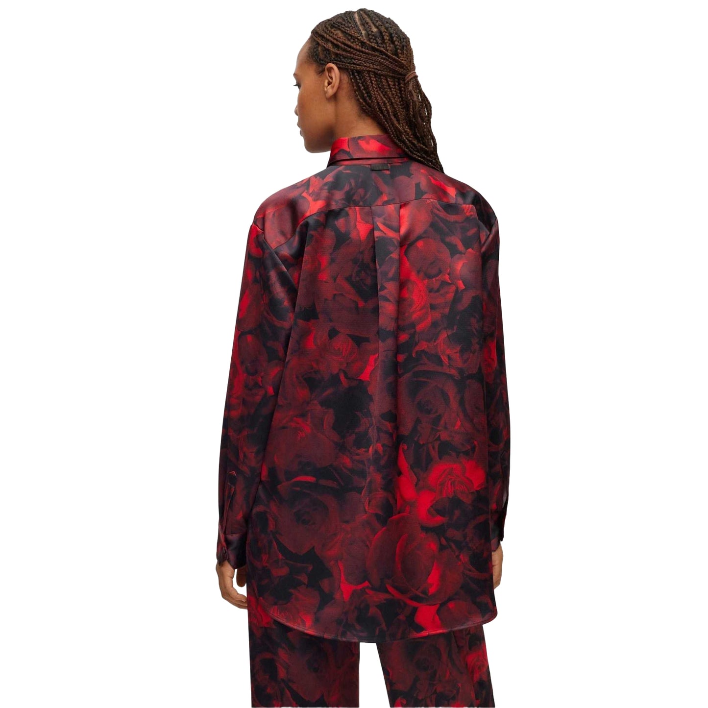 Red-Black - Back - Hugo Boss Womens-Ladies Celodina-1 Blouse
