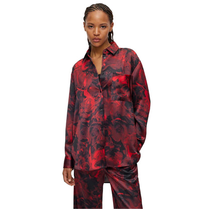 Red-Black - Lifestyle - Hugo Boss Womens-Ladies Celodina-1 Blouse