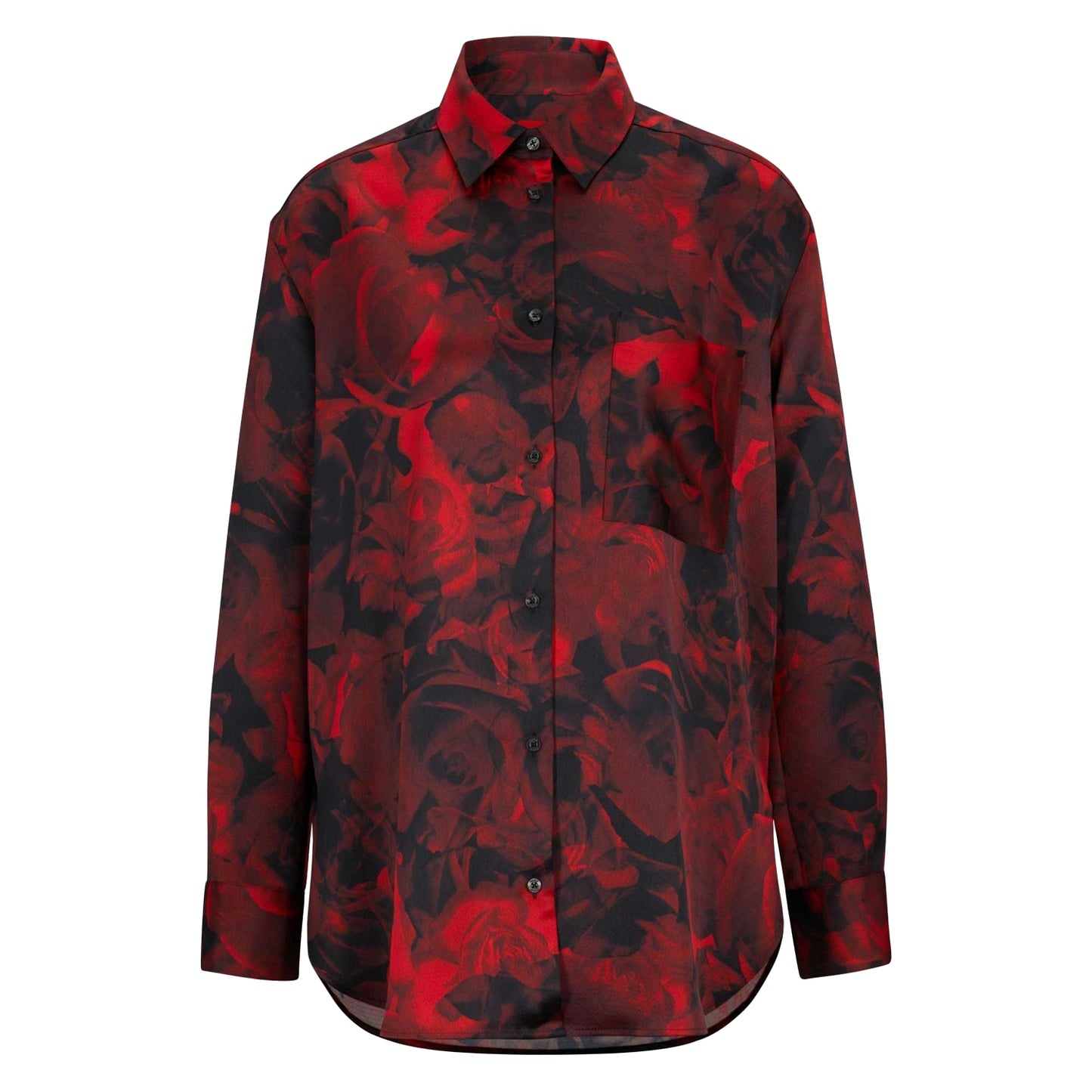 Red-Black - Front - Hugo Boss Womens-Ladies Celodina-1 Blouse