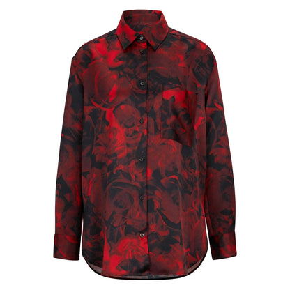 Red-Black - Front - Hugo Boss Womens-Ladies Celodina-1 Blouse