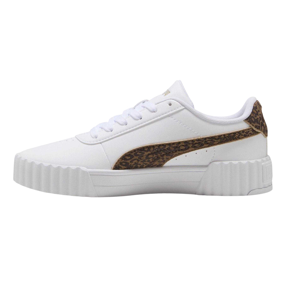 White-Leopard - Back - Puma Womens-Ladies Carina 3.0 Leopard Print Platform Shoes