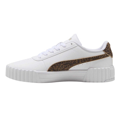 White-Leopard - Back - Puma Womens-Ladies Carina 3.0 Leopard Print Platform Shoes