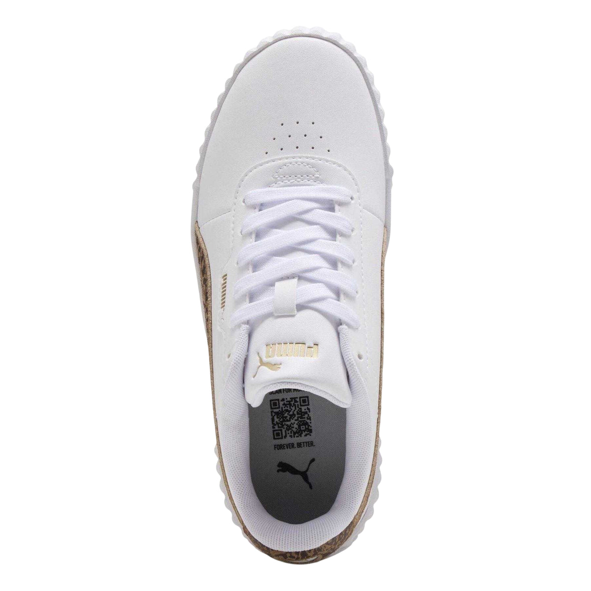 White-Leopard - Side - Puma Womens-Ladies Carina 3.0 Leopard Print Platform Shoes