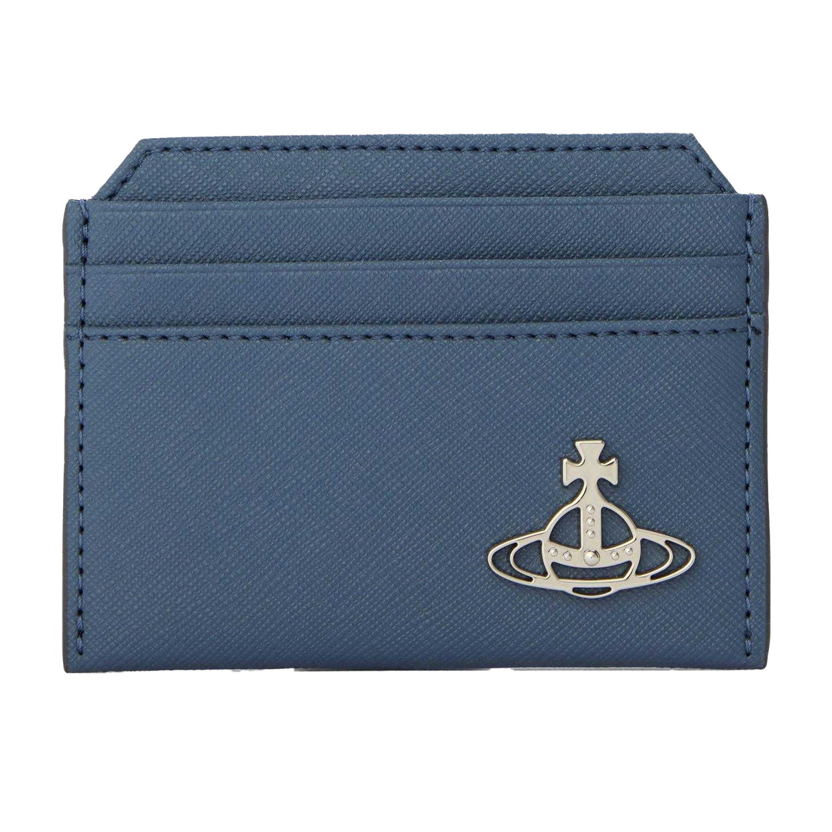 Denim Blue - Front - Vivienne Westwood Orb Leather Card Holder