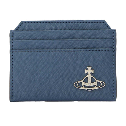 Denim Blue - Front - Vivienne Westwood Orb Leather Card Holder
