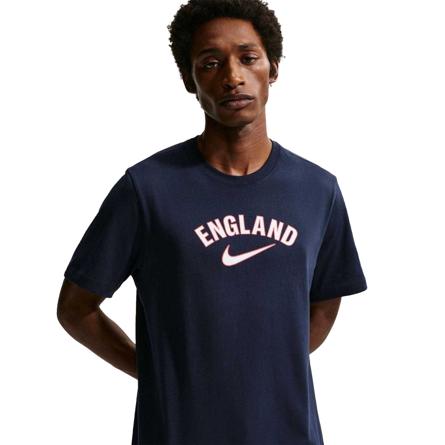 Navy - Side - Nike Mens England FA Short-Sleeved T-Shirt