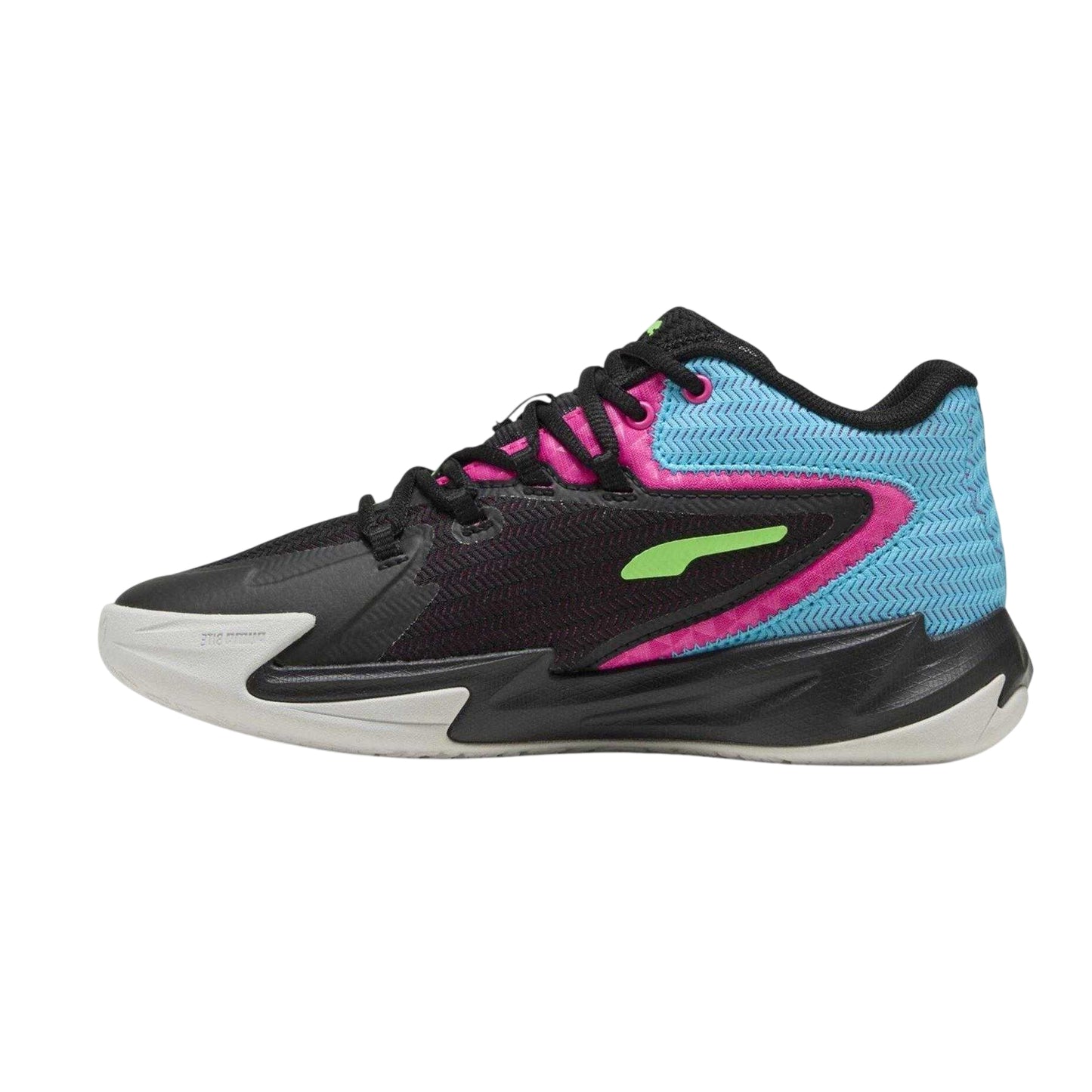 Black-Pink - Back - Puma Childrens-Kids Dagger Leather Basketball Shoes