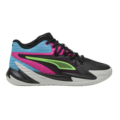 Black-Pink - Front - Puma Childrens-Kids Dagger Leather Basketball Shoes