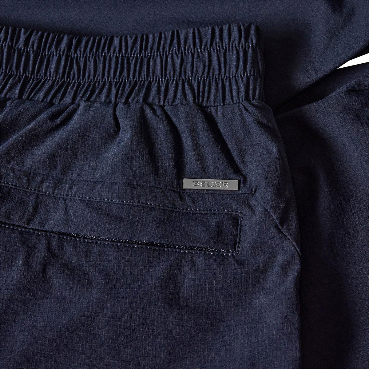 Navy - Side - Belier Mens Essential Casual Shorts