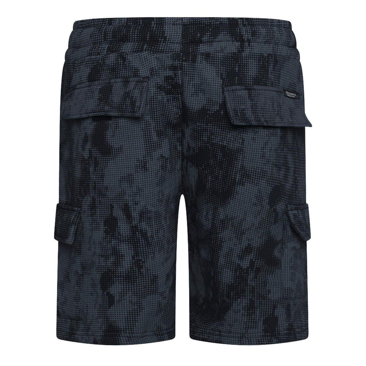 Black - Back - Crosshatch Mens Cardon Camo Cargo Shorts