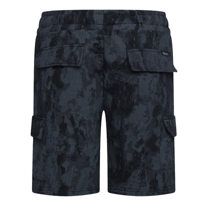 Black - Back - Crosshatch Mens Cardon Camo Cargo Shorts