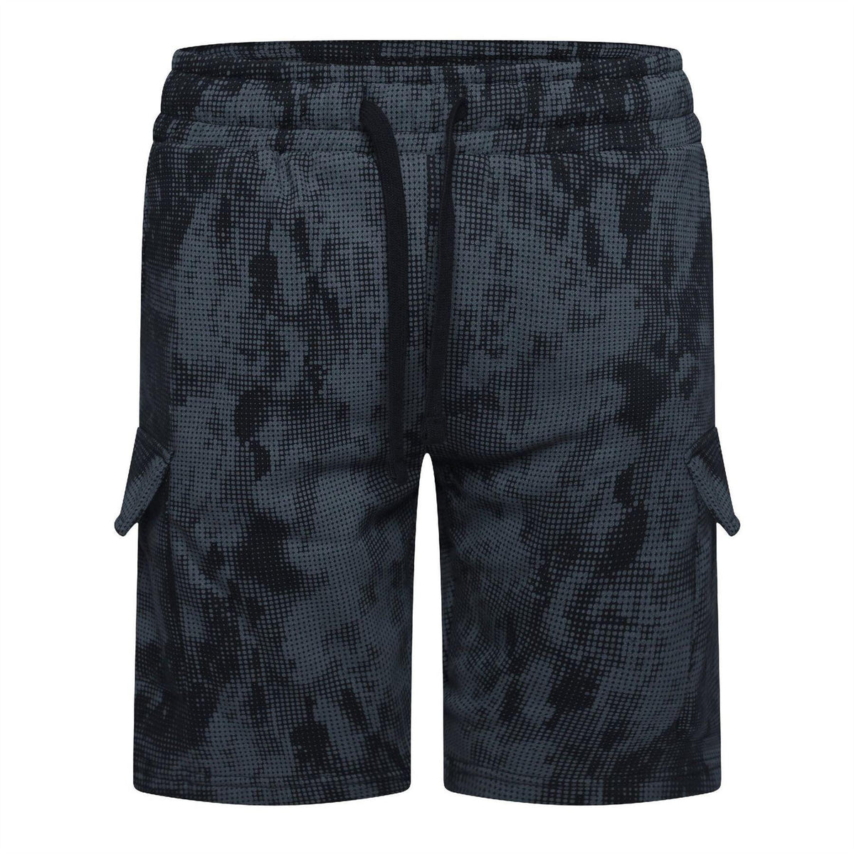 Black - Front - Crosshatch Mens Cardon Camo Cargo Shorts