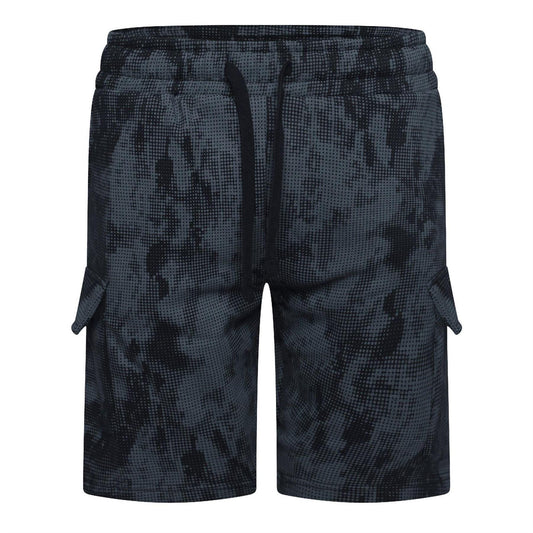 Black - Front - Crosshatch Mens Cardon Camo Cargo Shorts
