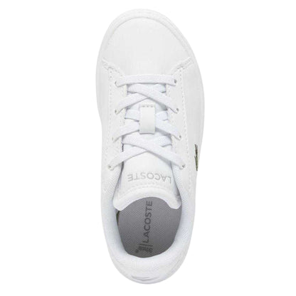 White - Side - Lacoste Childrens-Kids Carnaby Set Embroidered Logo Trainers