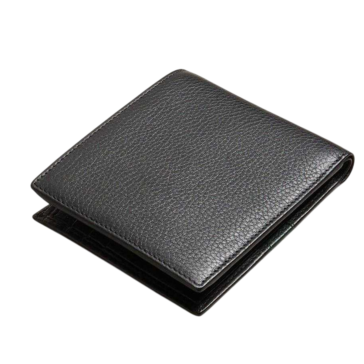 Black - Back - Ted Baker Striped Leather Bi-Fold Wallet