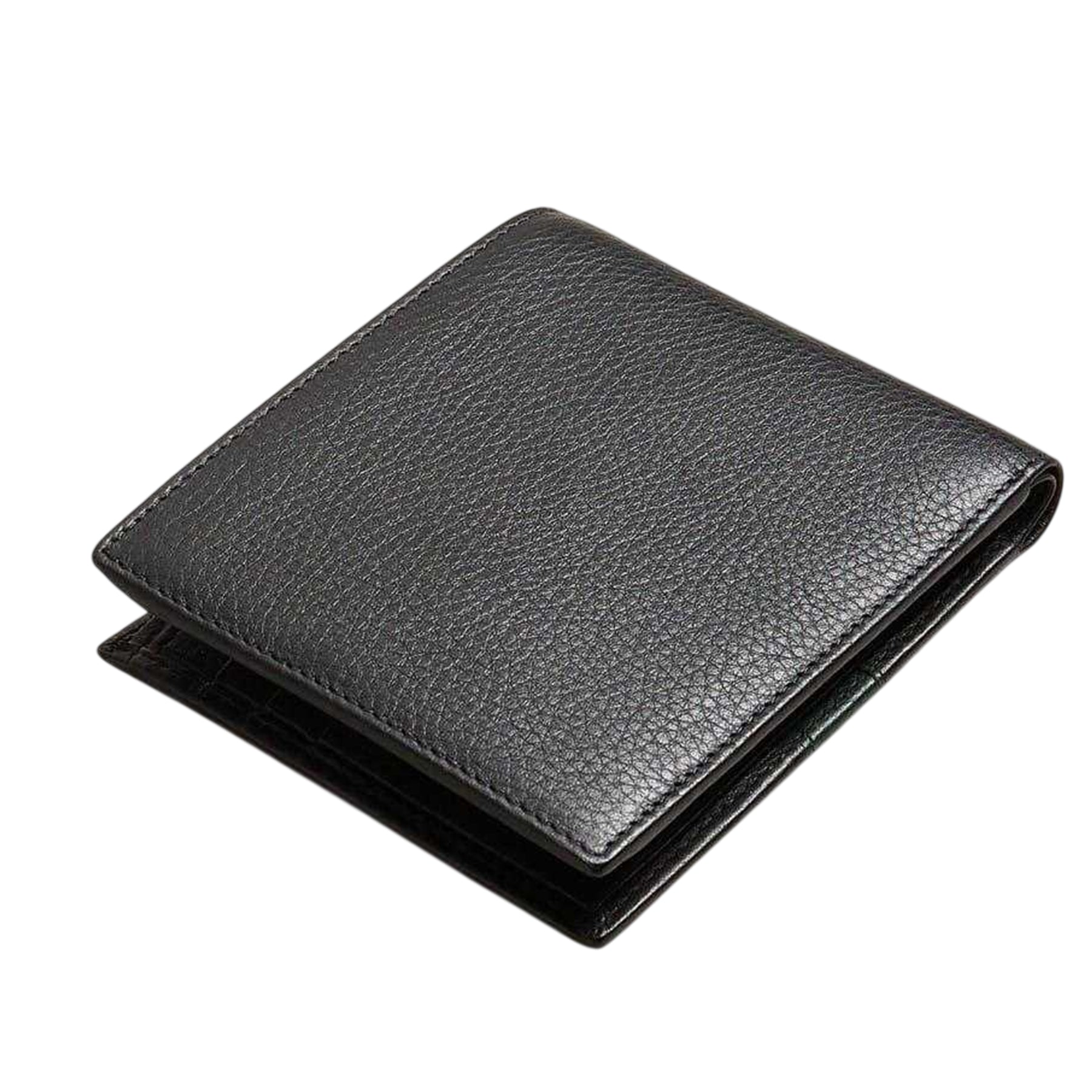 Black - Back - Ted Baker Striped Leather Bi-Fold Wallet