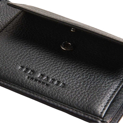 Black - Side - Ted Baker Striped Leather Bi-Fold Wallet
