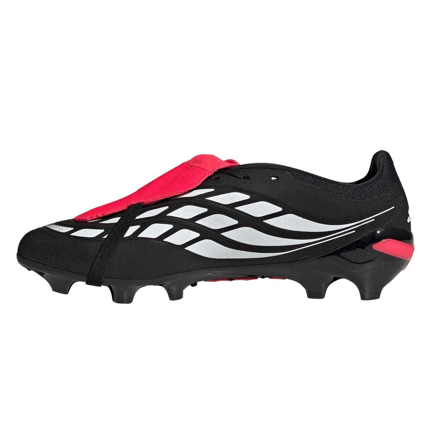 Black-Red - Side - Adidas Mens Fold Over Firm Ground Football Boots